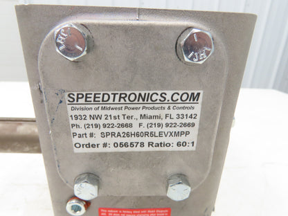 Electra Gear EL-HM-826-60 Speedtronics Gearbox 60:1 Ratio 29rpm 56C Hollow Shaft