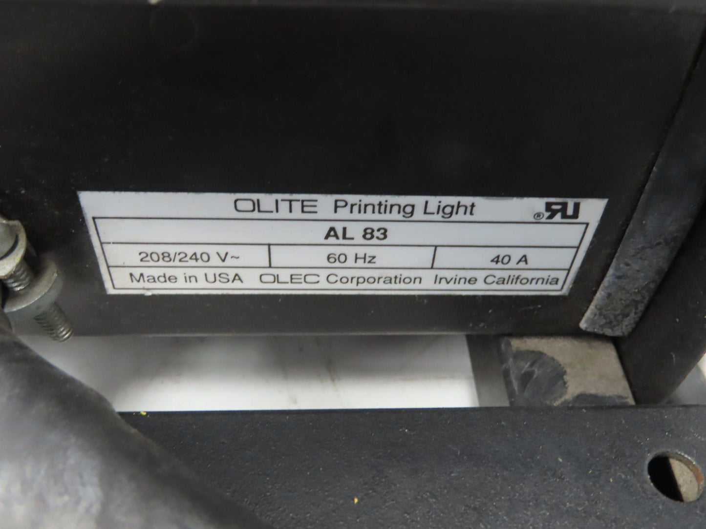 Olec AL-83 OLITE Printing Light Power supply 208/240v 40A