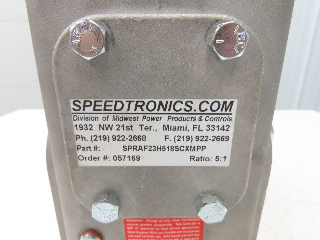 Electra Gear EL-HM-832-5-H1-180-27 Gearbox 5:1 Ratio 350rpm 180TC Hollow Shaft