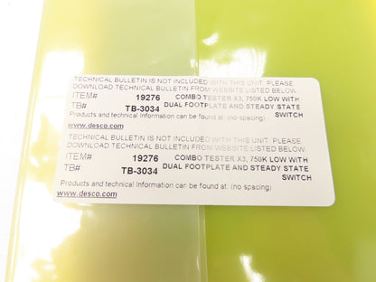 Desco 19276 ESD Personal Grounding Station Combo Tester X3 Dual Foot Plate