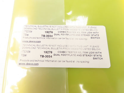 Desco 19276 ESD Personal Grounding Station Combo Tester X3 Dual Foot Plate