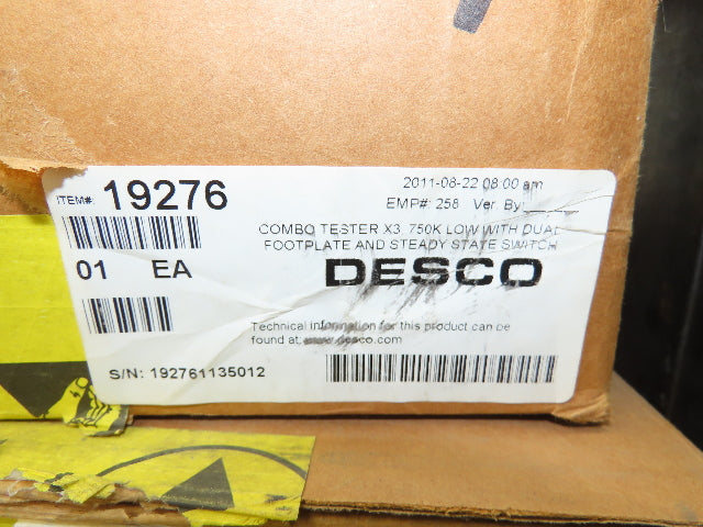 Desco 19276 ESD Personal Grounding Station Combo Tester X3 Dual Foot Plate