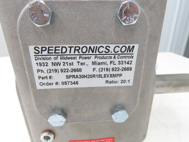 Electra Gear Speedtronics EL-HM-830-20-H1 Gearbox 20:1 Ratio 180TC Hollow Shaft