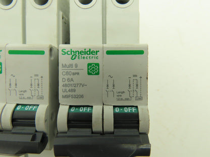 Schneider Electric C60 BPR 6 Amp Circuit Breaker 480Y/277V M9F53206 Lot of 2