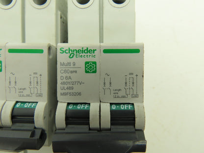 Schneider Electric C60 BPR 6 Amp Circuit Breaker 480Y/277V M9F53206 Lot of 2