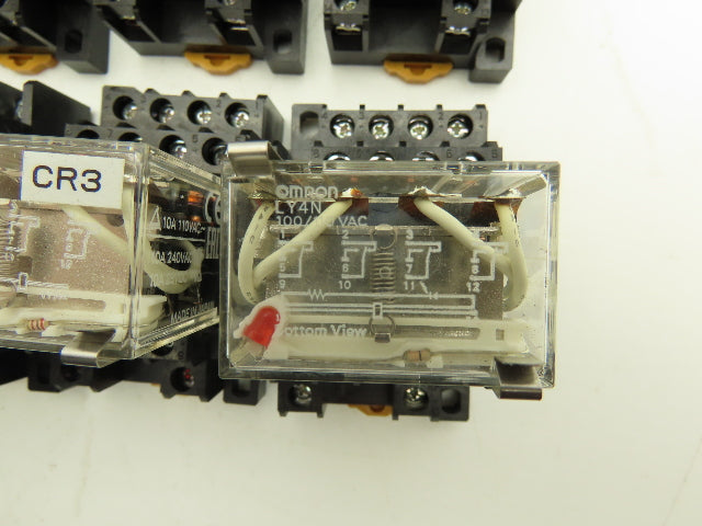 Omron LY4N 24VDC Relay W/Base Lot of 10