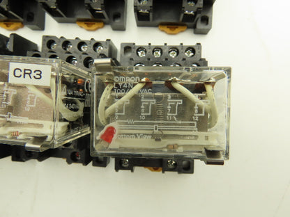 Omron LY4N 24VDC Relay W/Base Lot of 10