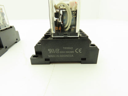 Omron LY4N 24VDC Relay W/Base Lot of 10