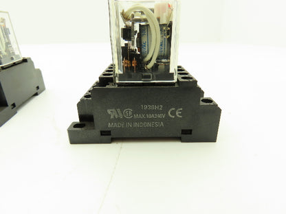 Omron LY4N 24VDC Relay W/Base Lot of 10