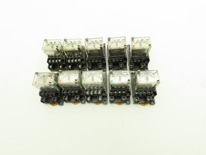 Omron LY4N 24VDC Relay W/Base Lot of 10