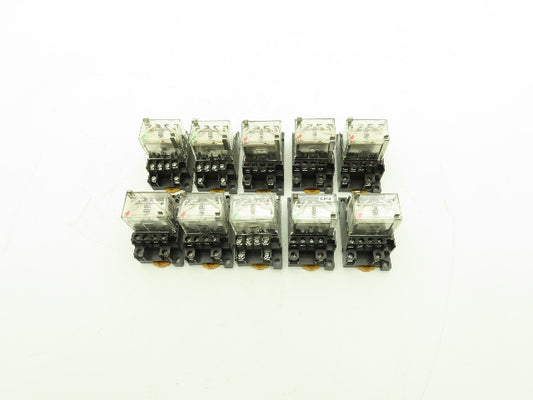 Omron LY4N 24VDC Relay W/Base Lot of 10