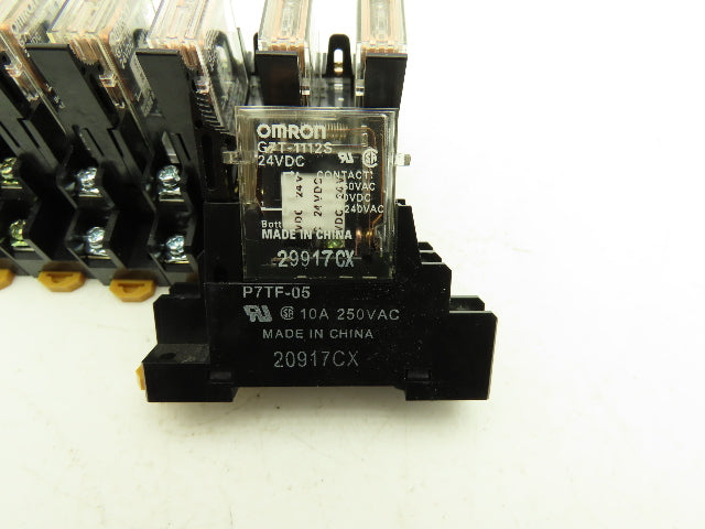 Omron G7T-1112S Relay W/Base 10A 30vdc/240-250vac 1/2Hp 24v Coil Lot of 9