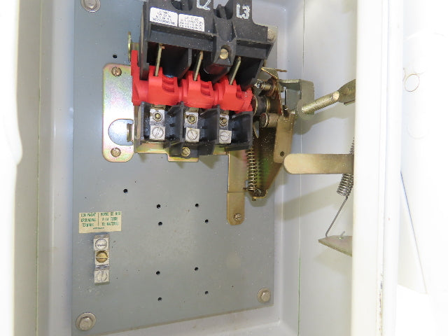 Square D HU-361-DF Safety Disconnect Switch 30A 600VAC 30HP 3Ph Non Fused
