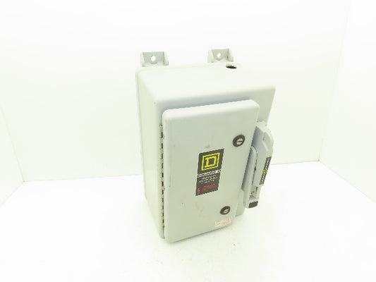 Square D HU-361-DF Safety Disconnect Switch 30A 600VAC 30HP 3Ph Non Fused