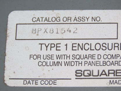 Square D MPX81542 Panelboard Accessory NQ/NF enclosure pull box 42 Circuit