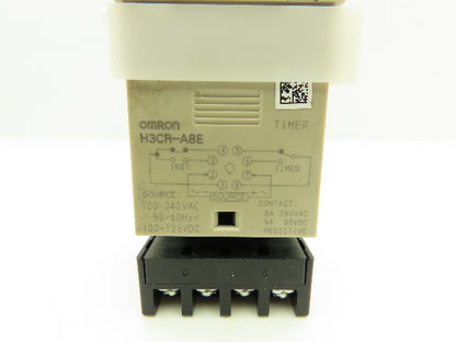 Omron H3CR-A8E Solid-State Timer Relay Socket 100-240V 1.2 Sec-300 Hours