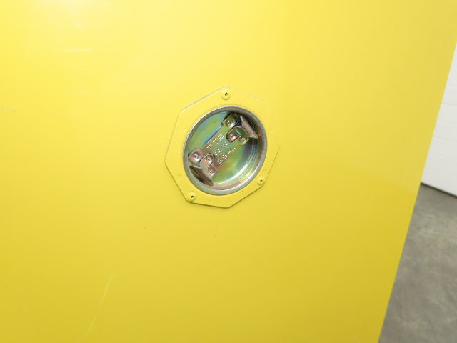 Uline H-1563M-Y Yellow Flammable Safety Cabinet Dual Door 30 Gallon Liquid