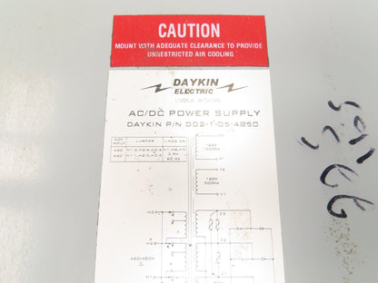 Daykin DD2-1-05-4850 AC/DC Power Supply Transformer 480V 3PH - 120V/24VDC Output