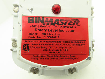 BinMaster GR II Maxima Rotary Level Indicator Explosion Proof 24/120/240VAC