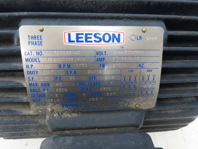 Leeson Electric N215T17FC41A AC Motor 10Hp 1750 RPM 230/460V 3PH 215TC 151348-60