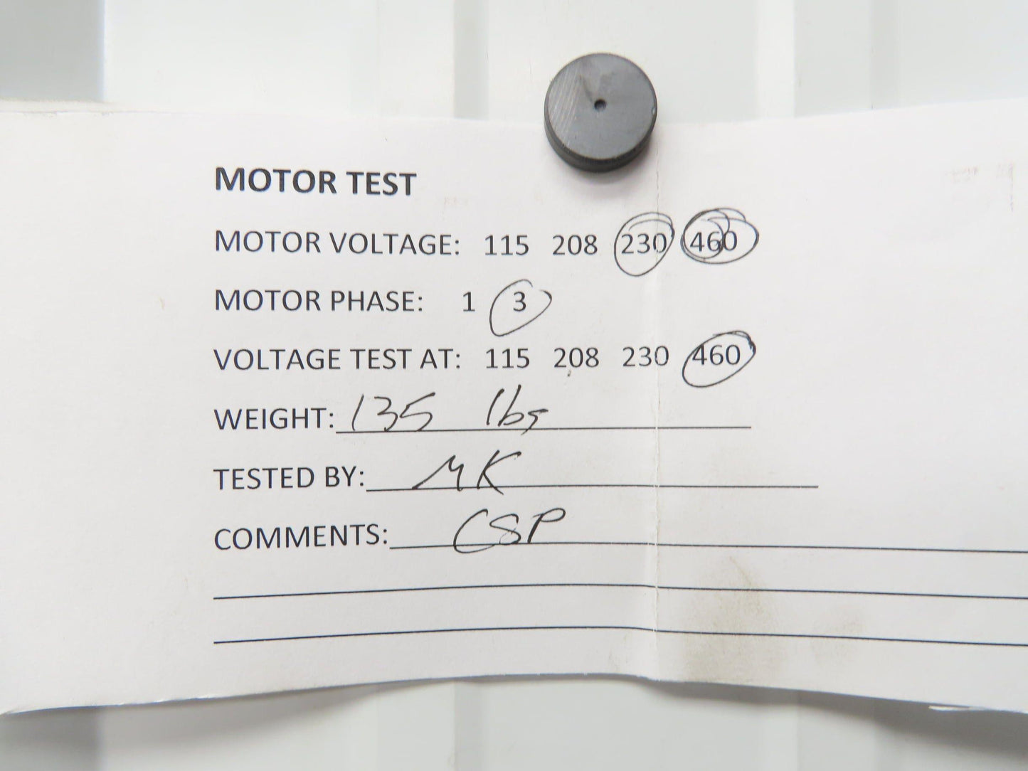 Marathon TFC 2L 213TTFC8026AA AC Motor 7.5Hp 1740 RPM 230/460V 3PH 213T TEFC