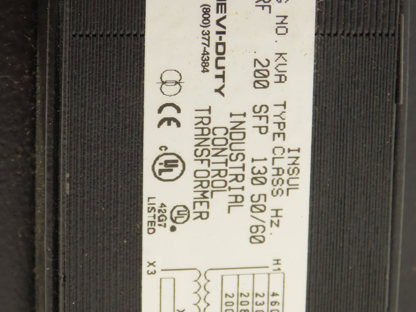 EGS CE200RF Hevi-Duty Power Transformer .02kVA 1Ph 200/460v 1ph Pri 155/24v Sec