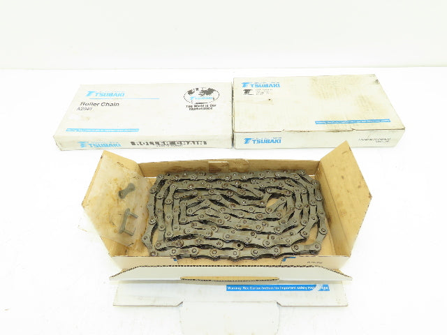 Tsubaki A2040 Riveted Roller Chain Single Strand 1" Double Pitch 10'L  Lot of 3