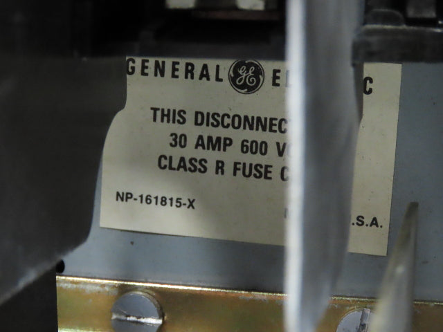 General Electric NP-161815-X Combination Motor Starter Fused 30 Amp 600VAC 10HP