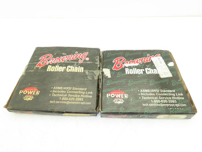 Browning J60 Riveted Roller Chain #60 Single Strand 3/4" Pitch 10'L  Lot of 2