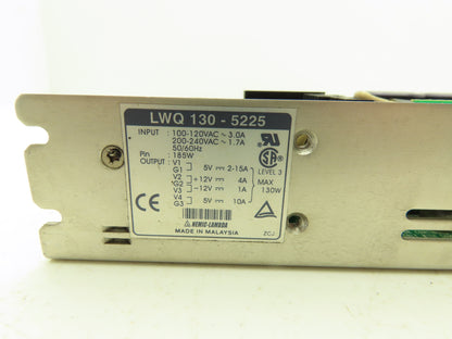 Nemic-Lambda LWQ 130-5225 Power Supply 100-240VAC In +5/+12/-12 VDC Out