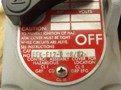 Appleton EFKF2Q Cover for EFS 1 & 2 Pole Explosion & Dust Ignition Proof Switch