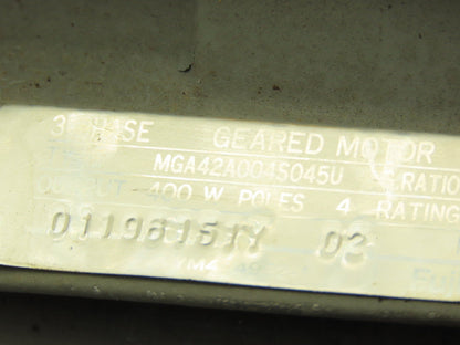 Fuji MGA42A004S045U Parallel Shaft Gearmotor 45:1 Ratio 40rpm 400W 220V 3PH 71M