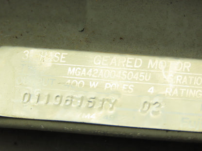 Fuji MGA42A004S045U Parallel Shaft Gearmotor 45:1 Ratio 40rpm 400W 220V 3PH 71M