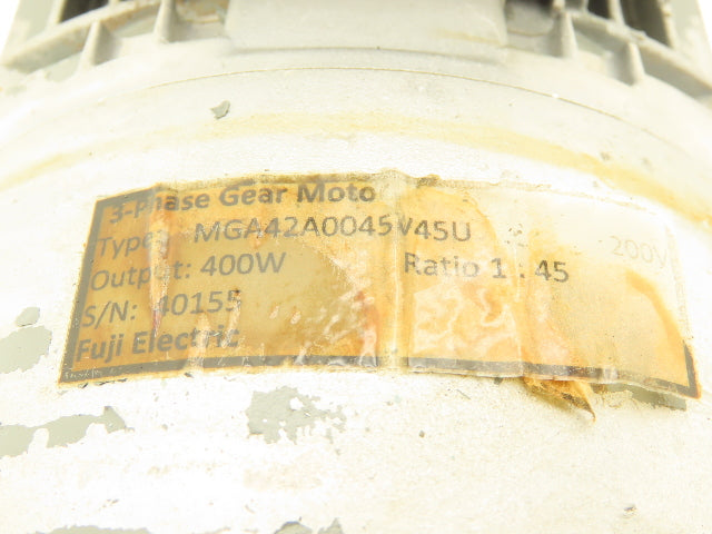 Fuji MGA42A0045V45U Parallel Shaft Gearmotor 45:1 Ratio 40rpm 400W 220V 3PH 71M