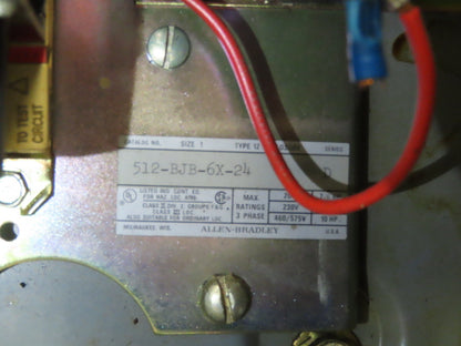 Allen-Bradley 512-BJB-6X-24 Combination Starter Fusible 600V 3PH 10HP 	120V Coil