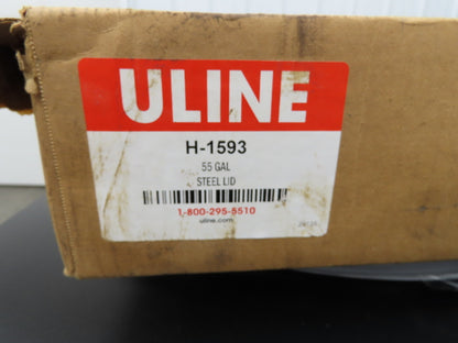 Uline H-1593 Replacement Steel Lid 55 Gallon Drum Bolt Ring Seal White Lot of 2