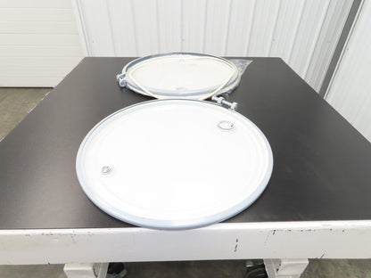 Uline H-1593 Replacement Steel Lid 55 Gallon Drum Bolt Ring Seal White Lot of 2