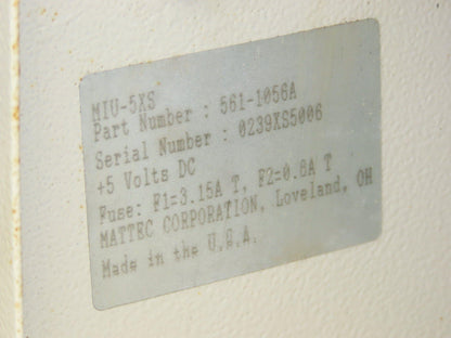 Mattec Corporation 561-1056A LCD Screen HMI Push Button Interface Operator Panel