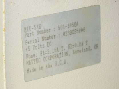 Mattec Corporation 561-1056A LCD Screen HMI Push Button Interface Operator Panel