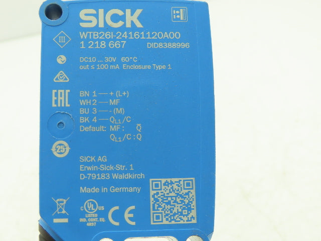 Sick WTB26I-24161120A00 Photoelectric Proximity Sensor 30-2000mm Sensing Range