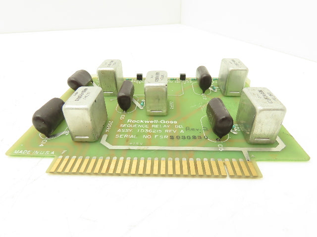 Rockwell-Goss 1D36215 Sequence Relay Board Card Rev A