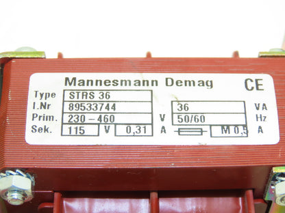 Demag Crane STRS 36 Hoist Transformer 36VA 230/460V 3PH - 115V