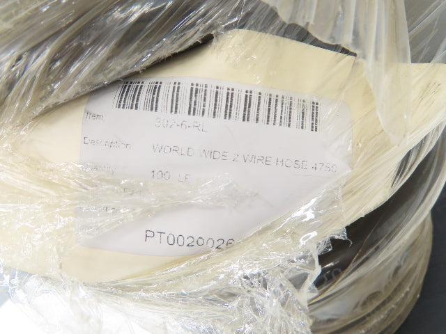 Parker 302-6-RL 3/8" Hydraulic Hose 4750psi Steel Braid 100' Spool