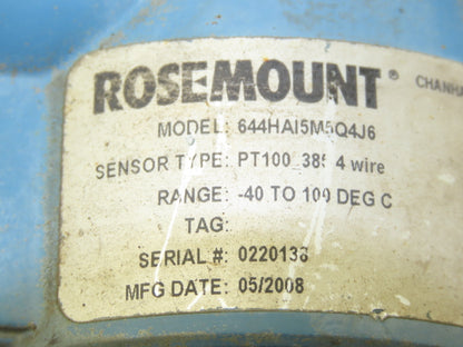 Rosemount 644 HAI5M5Q4J6 Temperature Transmitter -40 to 100°C