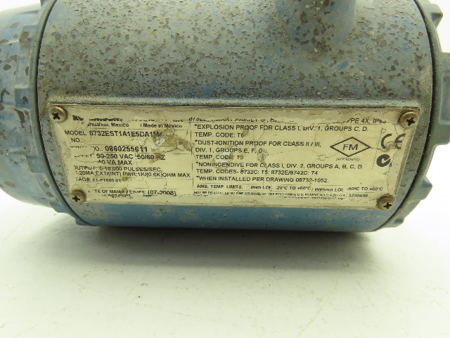 Rosemount 8705ASA010S1W0E5Q4B3 1" Flow Tube Meter Transmitter 8732EST1A1E5DA1M4