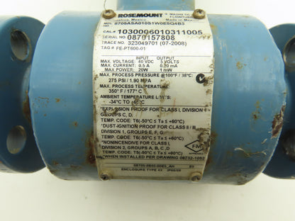 Rosemount 8705ASA010S1W0E5Q4B3 1" Flow Tube Meter Transmitter 8732EST1A1E5DA1M4