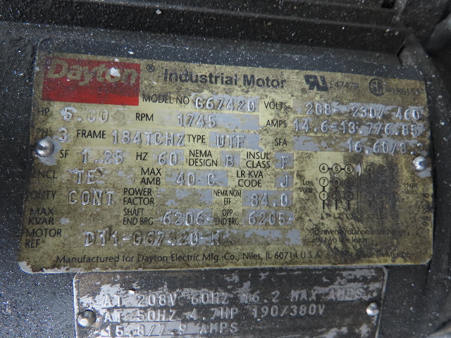 Haldex 6W632 Hydraulic Power Unit 15 Gal Tank 2.5gpm 3000psi 5Hp 230/460V 3PH