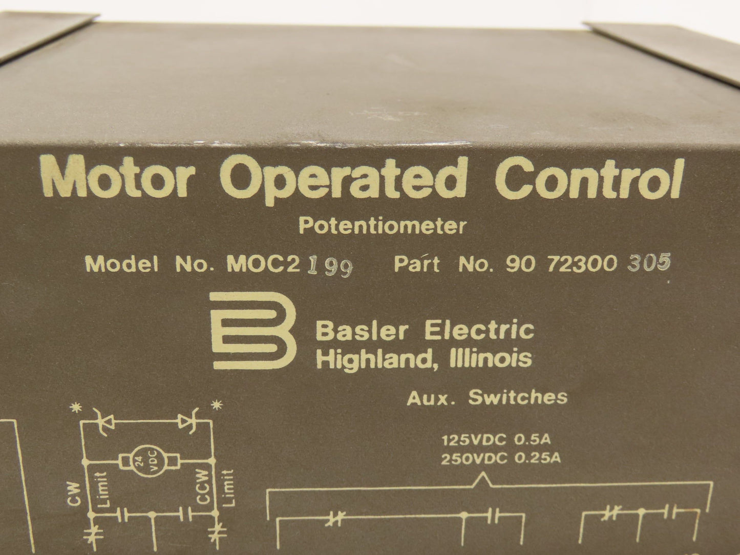 Basler Electric MOC2 199 Motor Operated Control 1KO 10W Potentiometer 125VAC/DC