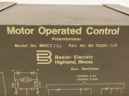 Basler Electric MOC2 199 Motor Operated Control 1KO 10W Potentiometer 125VAC/DC
