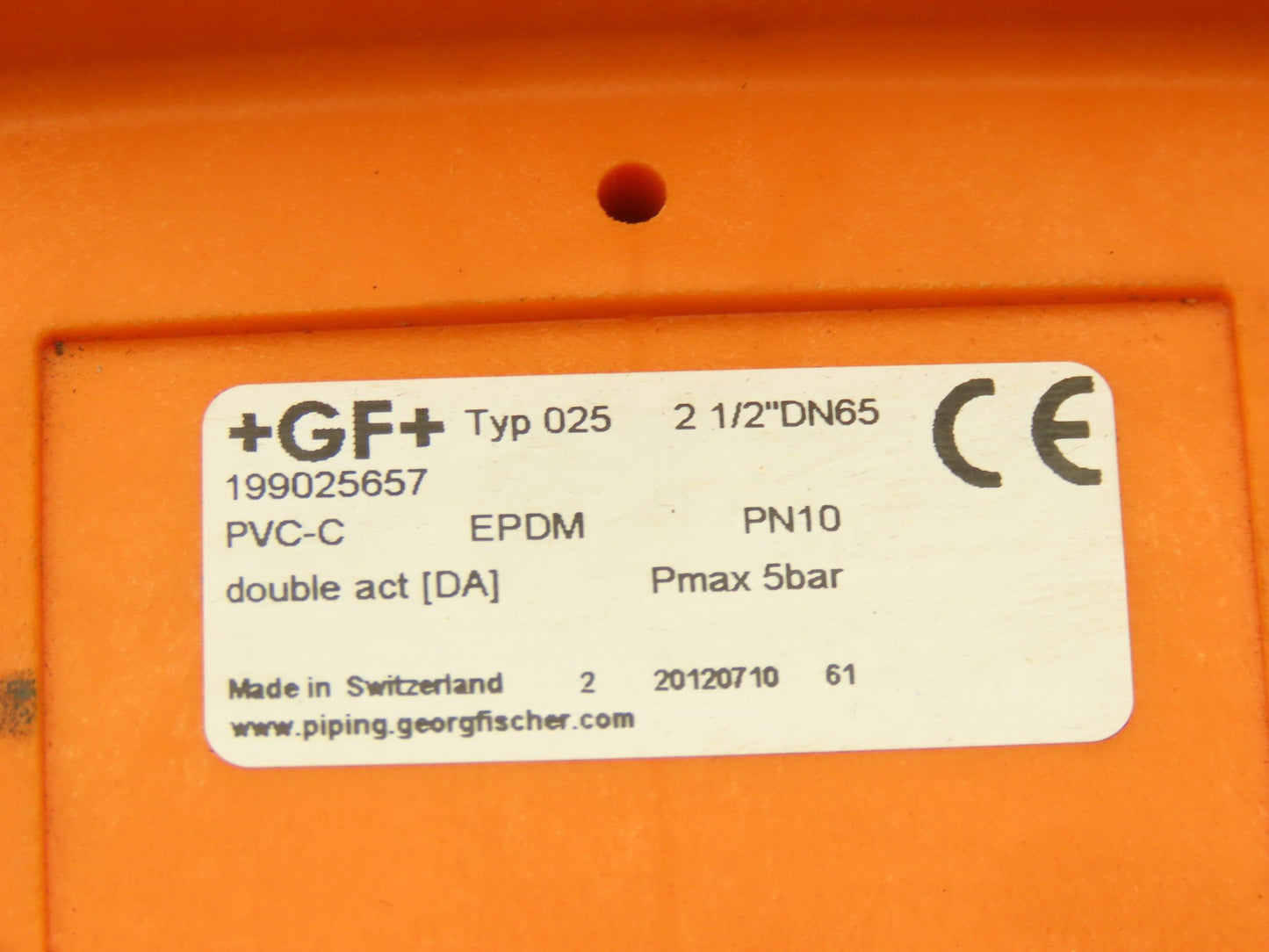 GF 199025657 Diaphragm Valve DIASTAR 2-1/2" DN65MM Flange 10 Bar 992 l/min